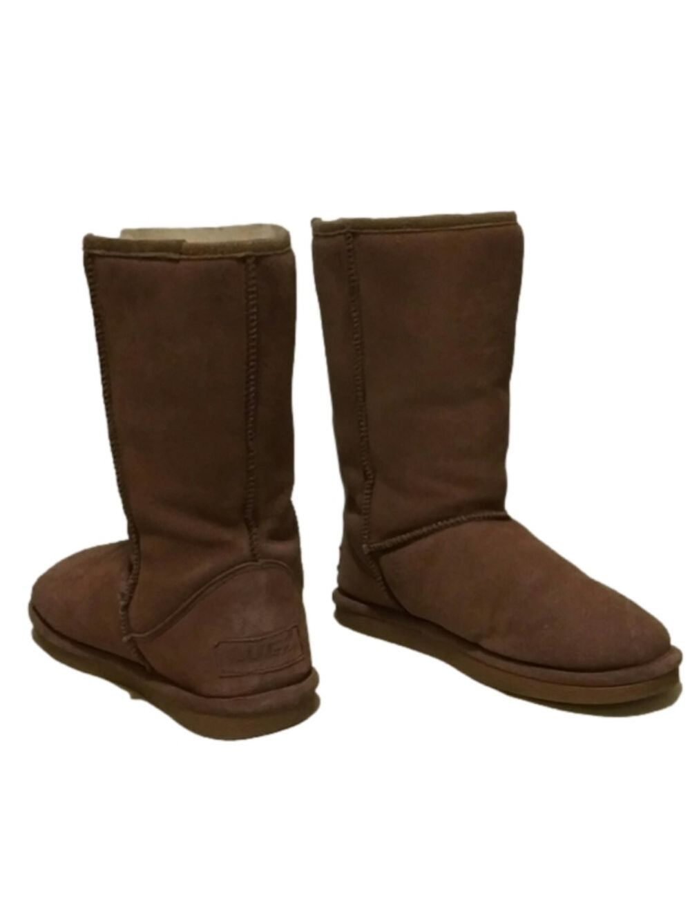 Lugz Tan Suede Fleece Lining Round Toe  Mid Calf Platform Sole Pull On Fall Boot